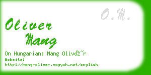 oliver mang business card